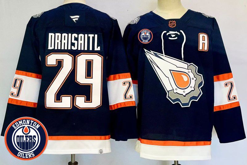 Men Edmonton Oilers #29 Draisaitl Drak Blue Fanatics 2025 NHL Jersey style 1->edmonton oilers->NHL Jersey